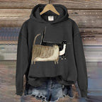 Women's Cute Fat Cats Art Casual Hoodie elevenforest