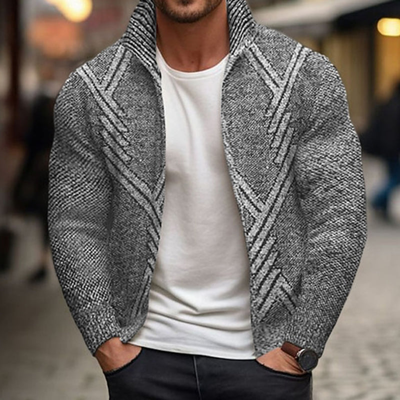 Men's Vintage Knitted Pattern Cardigan Sweater elevenforest