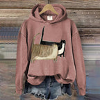 Women's Cute Fat Cats Art Casual Hoodie elevenforest
