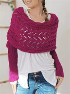 Vintage Hollow Crochet Wrap Cozy Knit Scarf Sweater artswardrobe