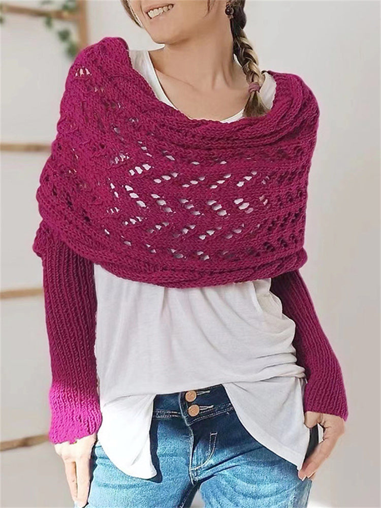 Vintage Hollow Crochet Wrap Cozy Knit Scarf Sweater artswardrobe