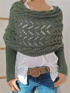 Vintage Hollow Crochet Wrap Cozy Knit Scarf Sweater artswardrobe
