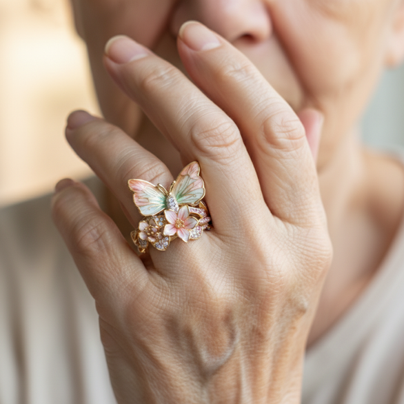 Aur Inel frumos cu stil unic