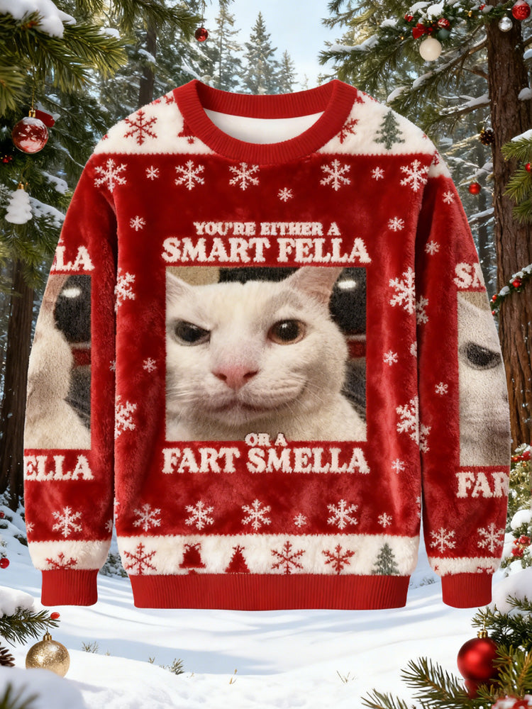 You're Either A Smart Fella Christmas Ugly Sweatshirt elevenforest