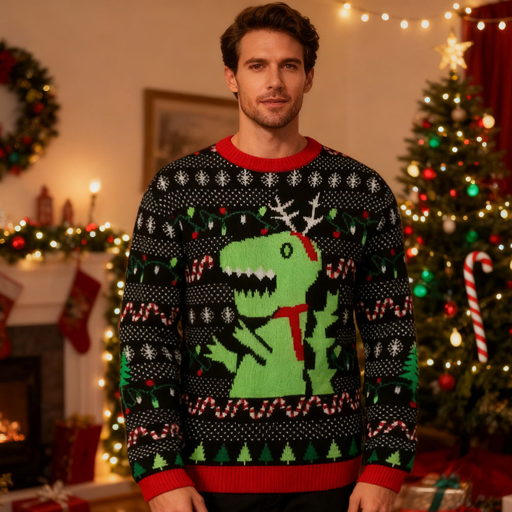 Little Dinosaur Ugly Christmas Sweater artswardrobe
