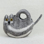 Lovely Cat Inspired Handmade Felt Handbag elevenforest
