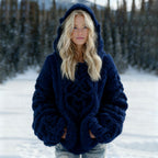 Women's Vintage Viking Celtic Knot Pattern Cozy Knit Hoodie Sweater artswardrobe