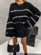 Clara® | Contrasting long-sleeved sweater with a crew neck