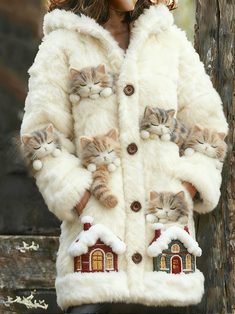 Roof Cat Long Hooded Cardigan elevenforest