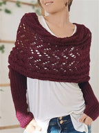 Vintage Hollow Crochet Wrap Cozy Knit Scarf Sweater artswardrobe