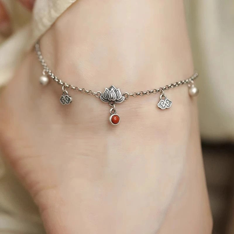 Argint Brățară de gleznă clasic cu farmec atemporal