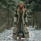 Women's Celtic Knot Irish Art Hooded Knit Cardigan artswardrobe