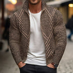 Men's Vintage Knitted Pattern Cardigan Sweater elevenforest