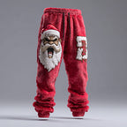 Men's Quirky Angry Santa Claus Flannel Sweatpants artswardrobe